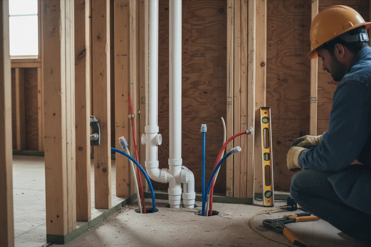 Drain and supply rough-in during Toilet Repair and Installation in East Greenbush